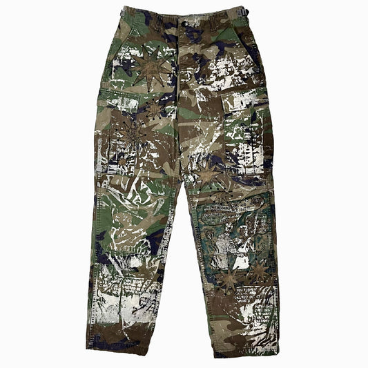 floral/goblins - vintage camouflage army pants